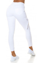 Trendy hoge taille cargo jeans wit